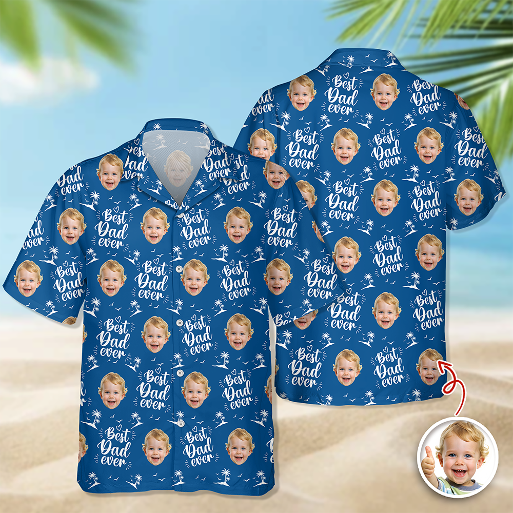 Personalized Hawaii Shirt Custom Photo Gift for Dad HN590 - AOP Hawai Shirt GradoCreations