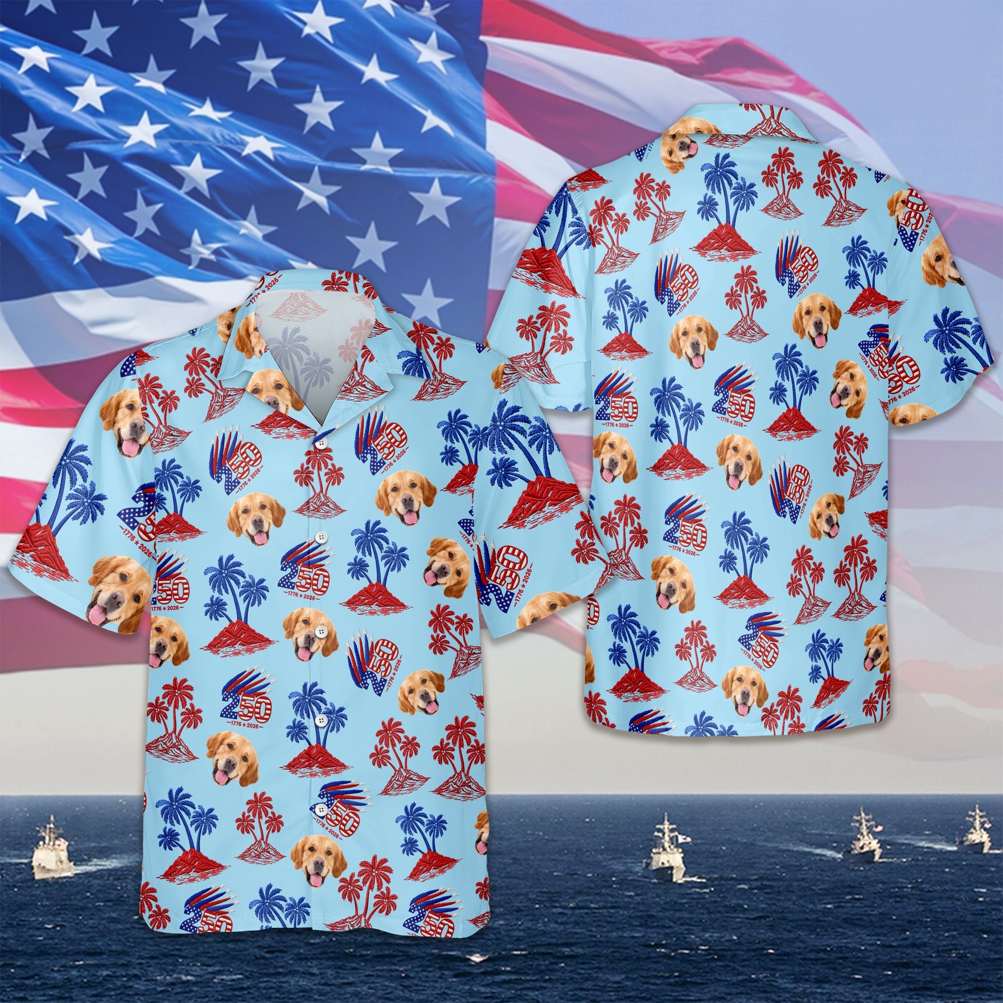 Custom Photo 250 Years America Anniversary Hawaiian Shirt Gift HN590 - AOP Hawai Shirt GradoCreations