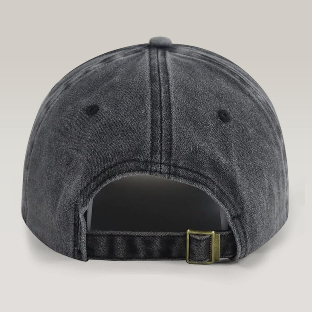 Personalized Washed Denim Baseball Cap Custom Photo Gift for Dog Dad HN590 - Washed Denim Baseball Cap GradoCreations