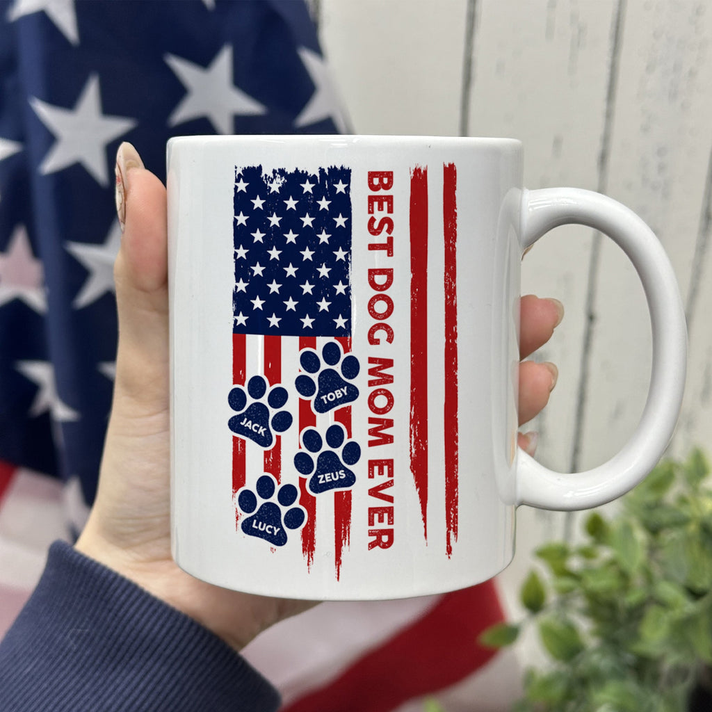 Personalized Dog Dad Mug American Flag Gift for Dog Lover HN590 - mug GradoCreations