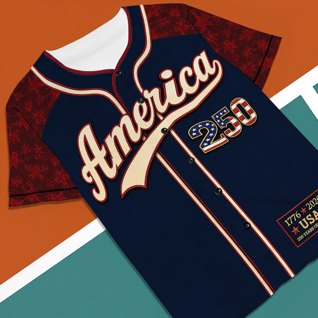 Personalized 250 Years of Freedom Baseball Jersey Custom Name Gift Jersey Baseball Shirt GradoCreations