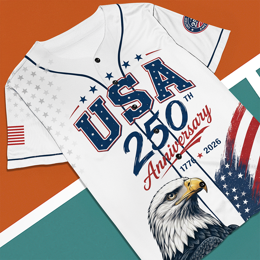 Personalized 250th Anniversary Baseball Jersey Shirt USA Gift Jersey Baseball Shirt GradoCreations