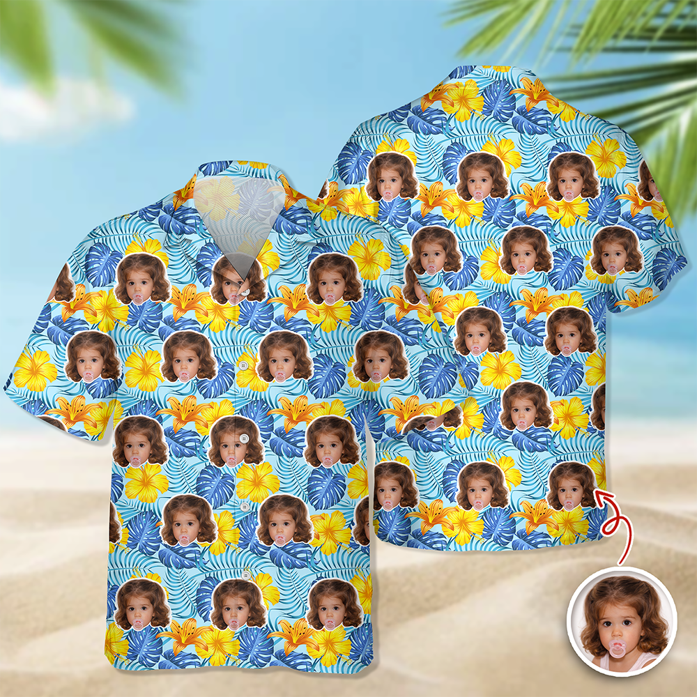 Custom Photo Hawaiian Shirt Personalized Gift for Dad HN590 - AOP Hawai Shirt GradoCreations