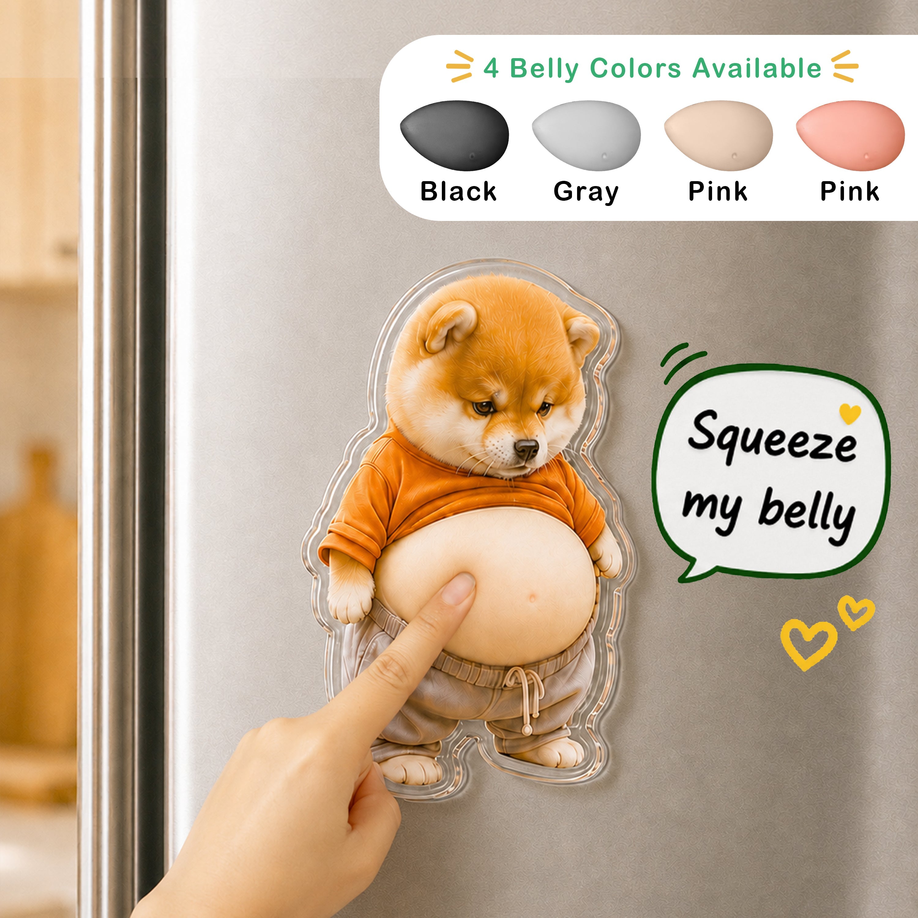 Personalized Photo Pet Squishy Fridge Magnet Gift for Dog Lovers HN590 - Acrylic Squishy Fridge Magnet Fix GradoCreations