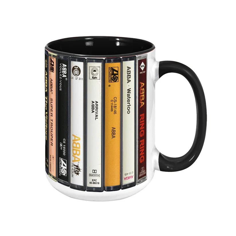 Ceramic Accent Mug ABBA Retro Cassette Design Perfect for Music Lovers GradoCreations