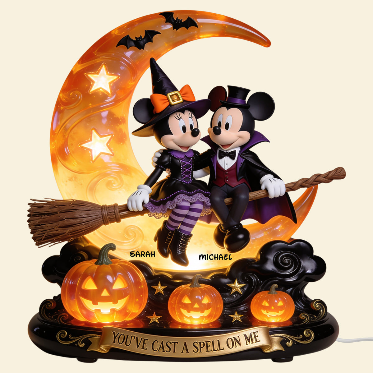 Personalized Acrylic Halloween Light Box Custom Name Gift for Couple Acrylic Light Box GradoCreations