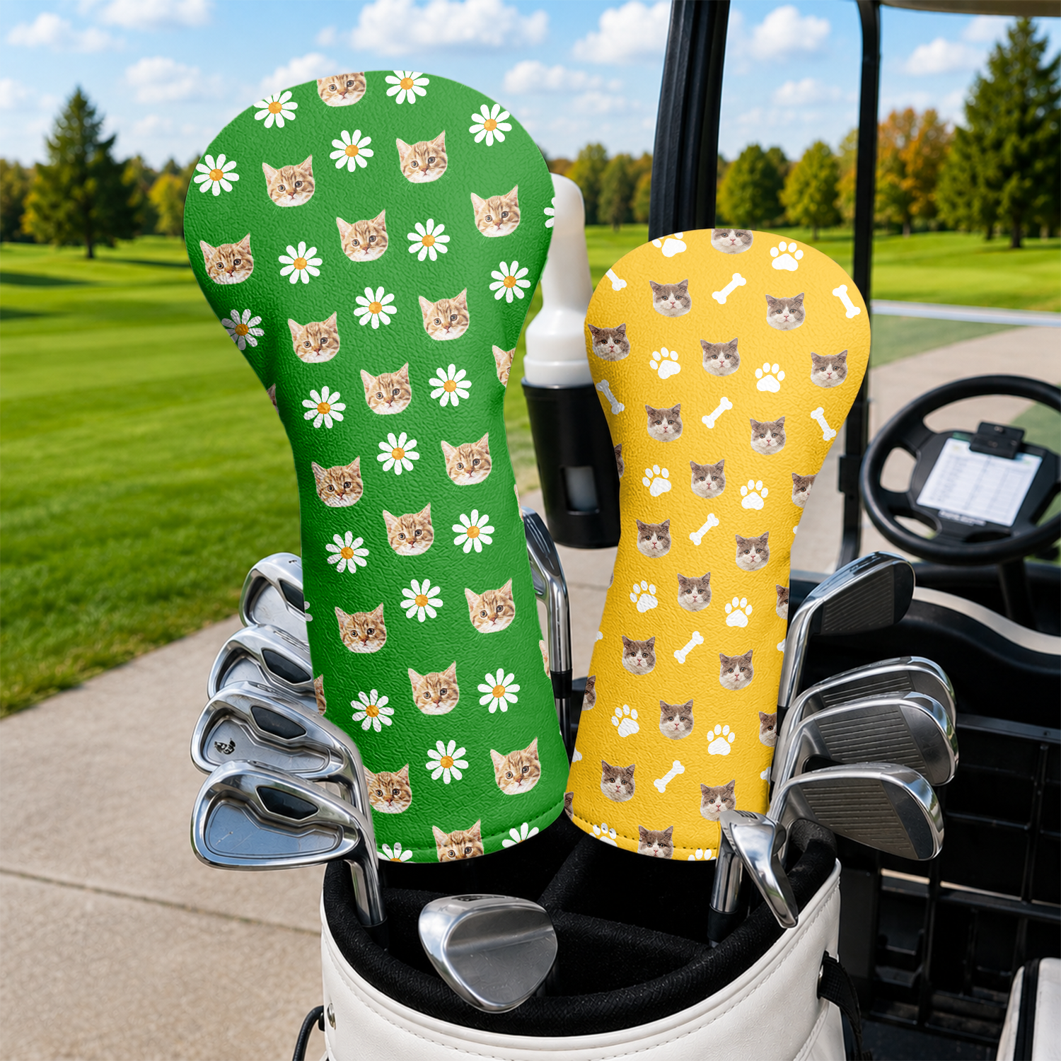 Personalized Dog Cat Photo Golf Head Cover Unique Gift for Dad HN590 - Golf Head Cover GradoCreations
