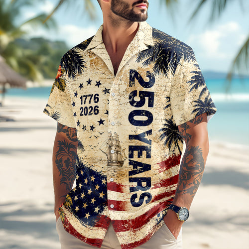 Personalized 250 Years Freedom Hawaiian Shirt Patriotic Gift HN590 - AOP Hawai Shirt GradoCreations