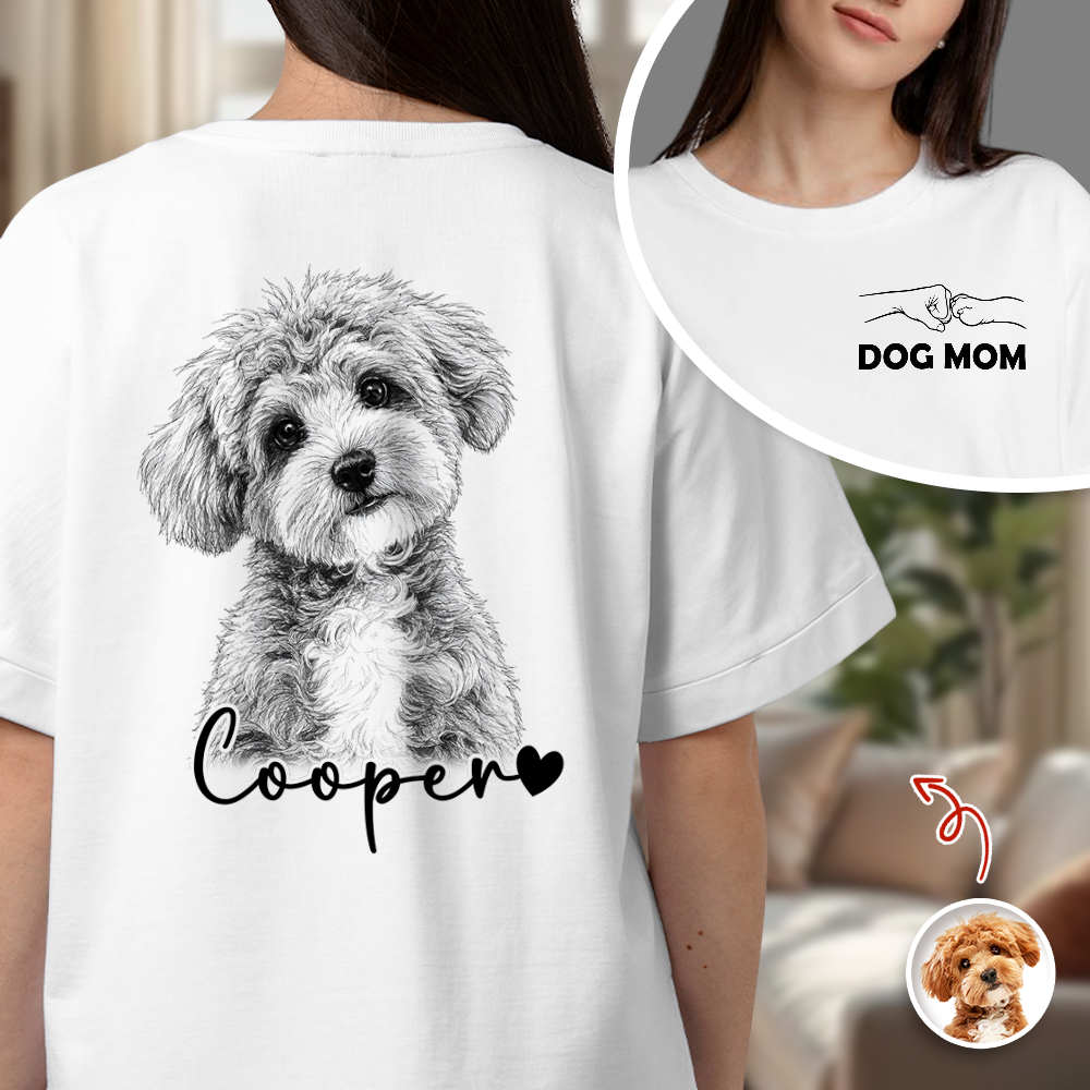 Personalized Dog Dad T-Shirt Custom Photo Gift for Dog Lovers HN590 - Tshirt Back & Front Fix GradoCreations