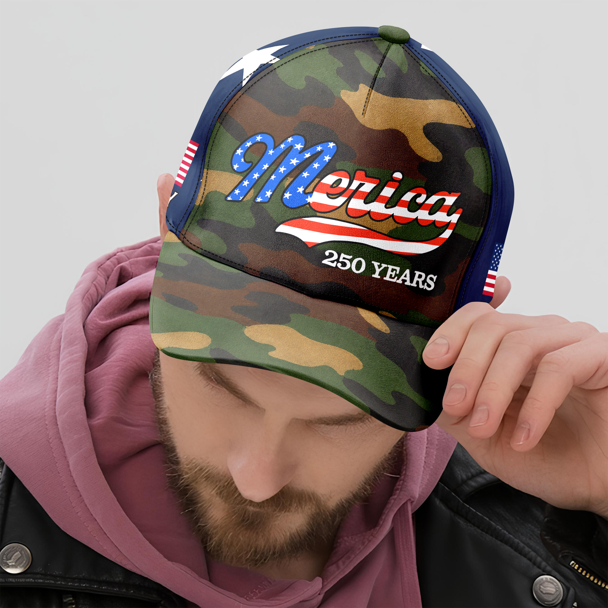 Personalized USA Patriotic Cap Custom Name Gift for Dad HN590 - AOP Cap GradoCreations