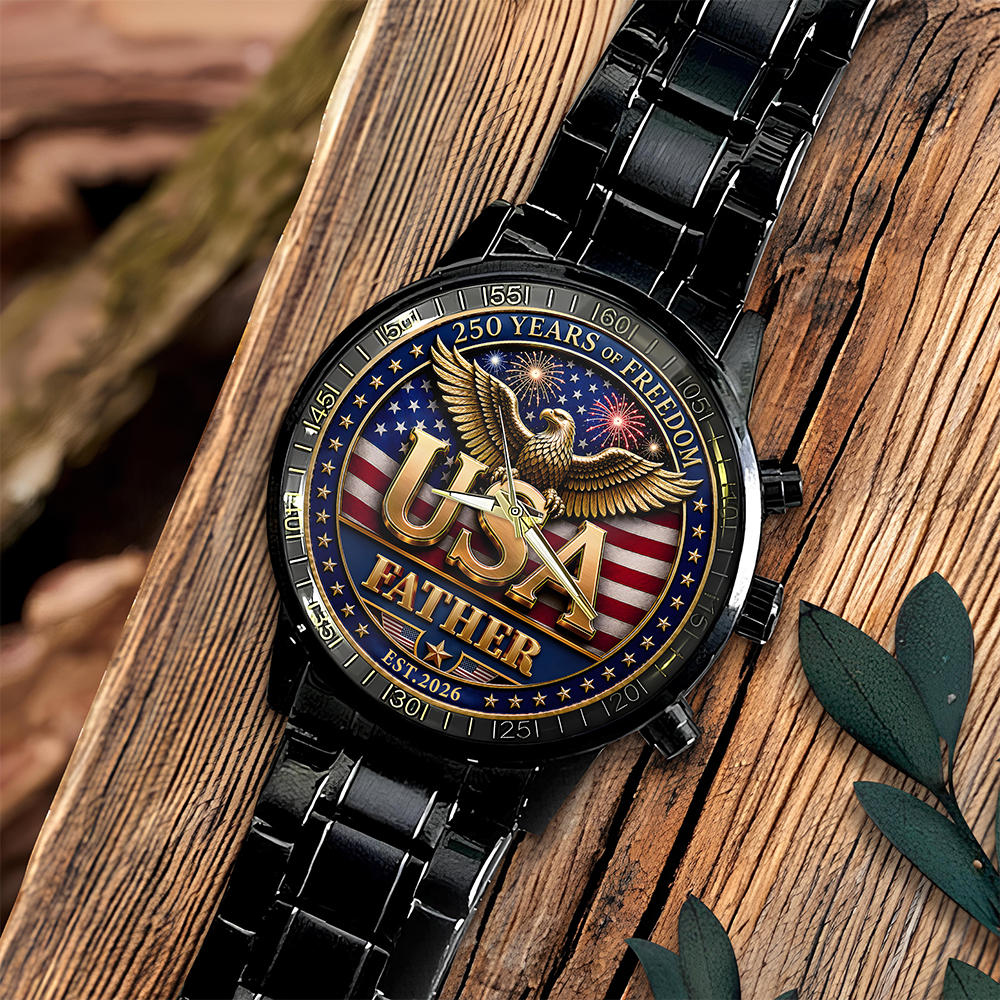 Personalized Family Photo Wrist Watch Custom Gift for Dad HN590 - Wrist Watch GradoCreations