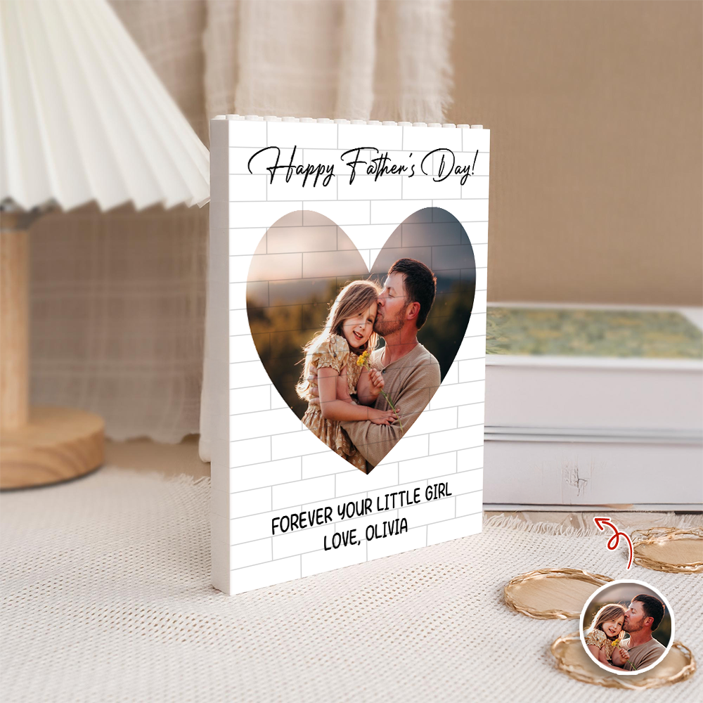Personalized Photo Building Block Gift for Dad Father's Day HN590 - Building Blocks GradoCreations