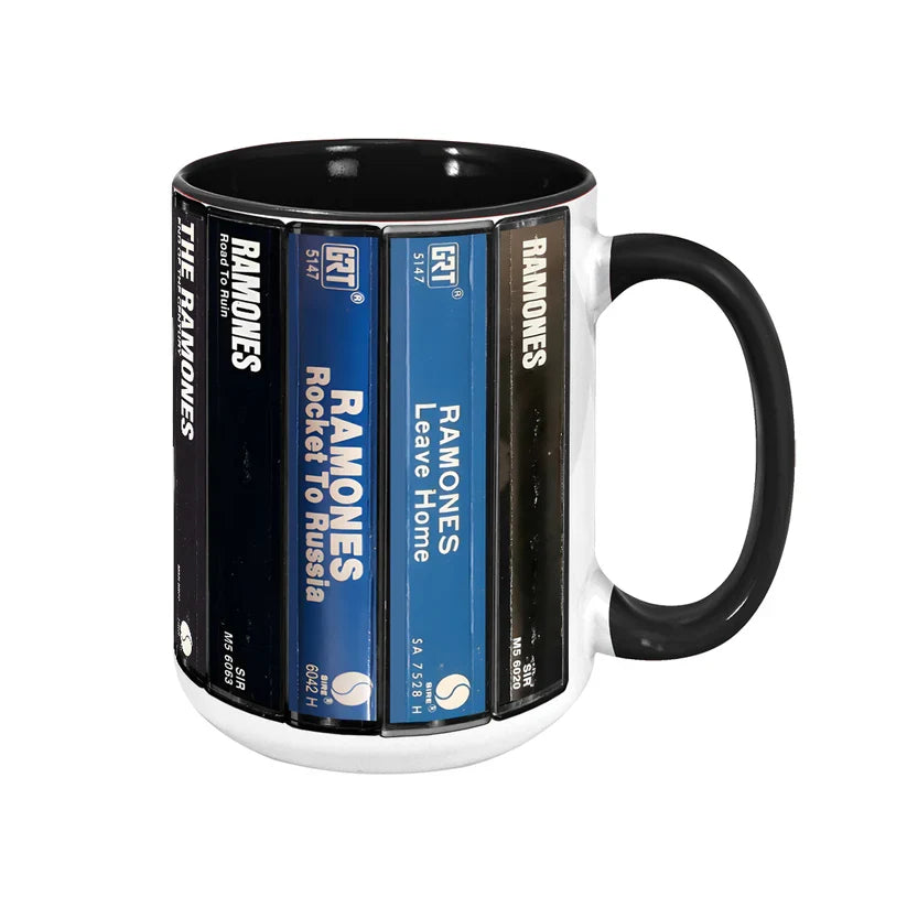 Ceramic Accent Mug Retro Ramones Cassette Design Gift GradoCreations