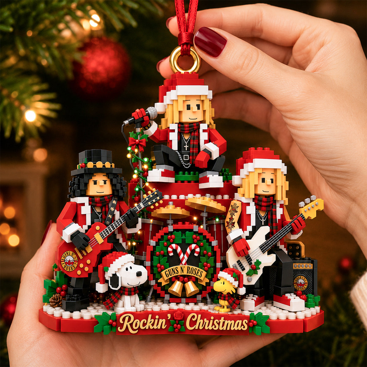 Personalized Rock Band Christmas Acrylic Ornament Gift Ornament GradoCreations