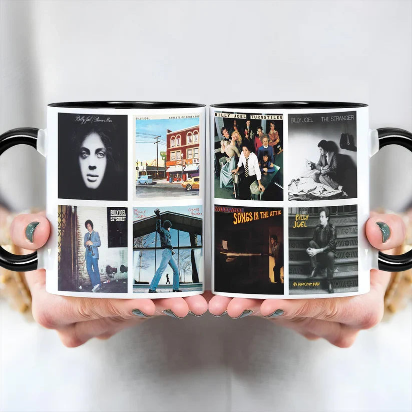 Billy Joel Album Cover Retro Ceramic Mug Gift for Music Lovers GradoCreations