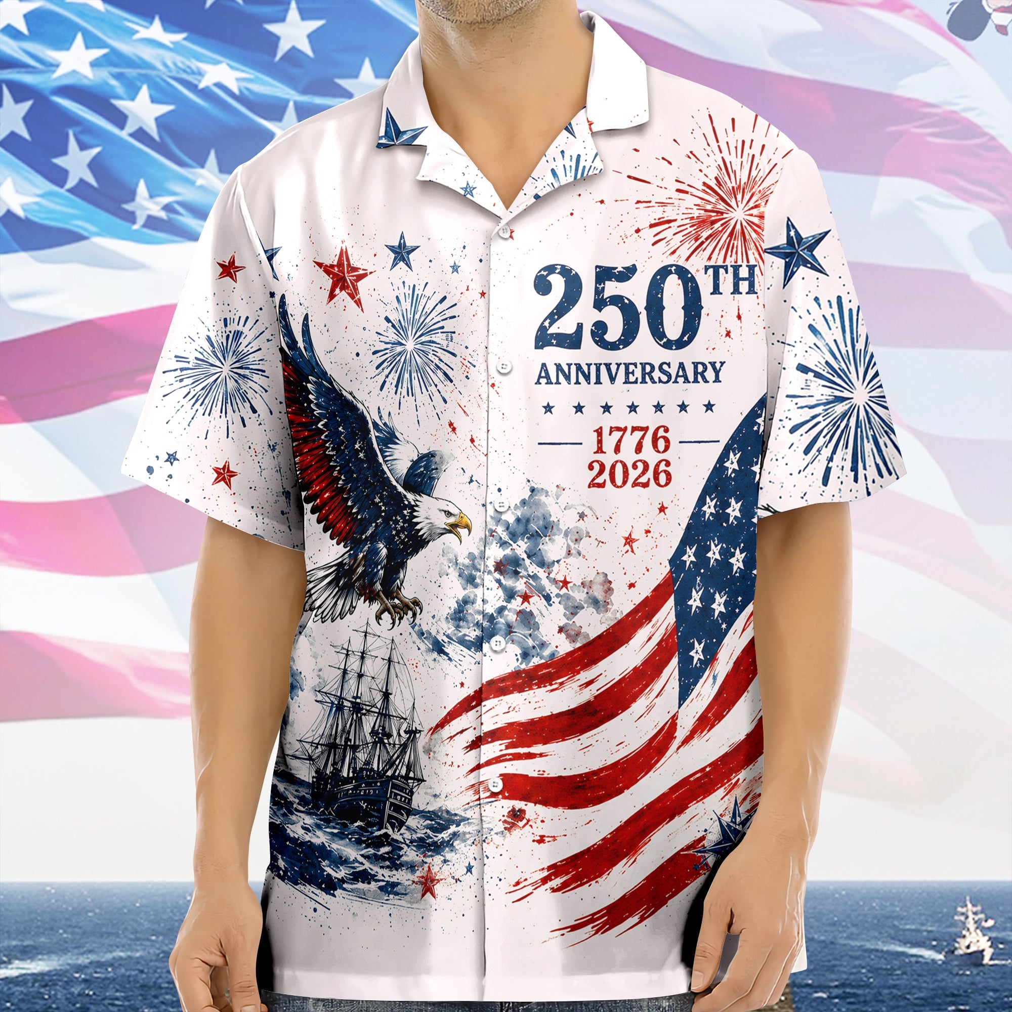 Personalized 250th Anniversary Hawaiian Shirt US Flag Gift HN590 - AOP Hawai Shirt GradoCreations