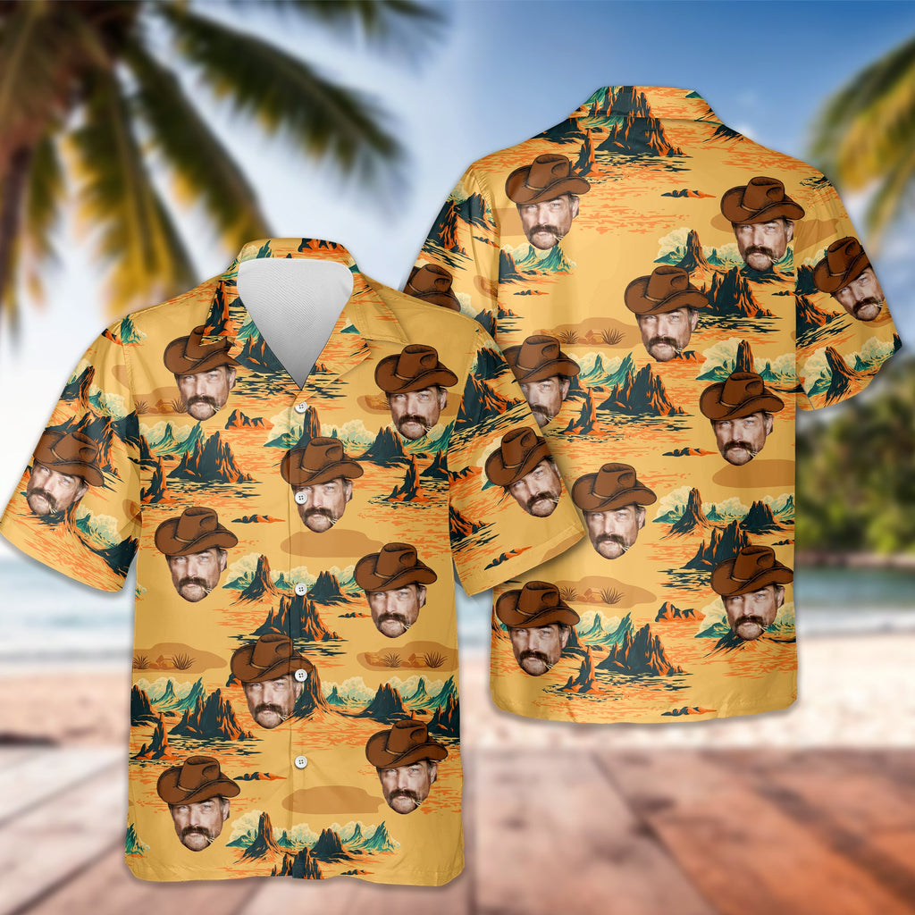 Personalized Retro Cowboy Hawaiian Shirt Custom Photo Gift HN590 - AOP Hawai Shirt GradoCreations
