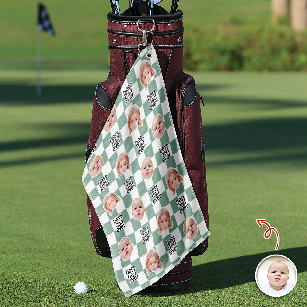 Personalized Golf Towel Custom Baby Face Gift for Dad HN590 - Golf Towel GradoCreations