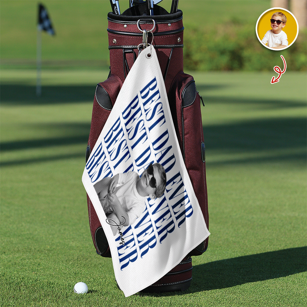 Personalized Vintage Photo Golf Towel Gift for Dad's Day HN590 - Golf Towel GradoCreations