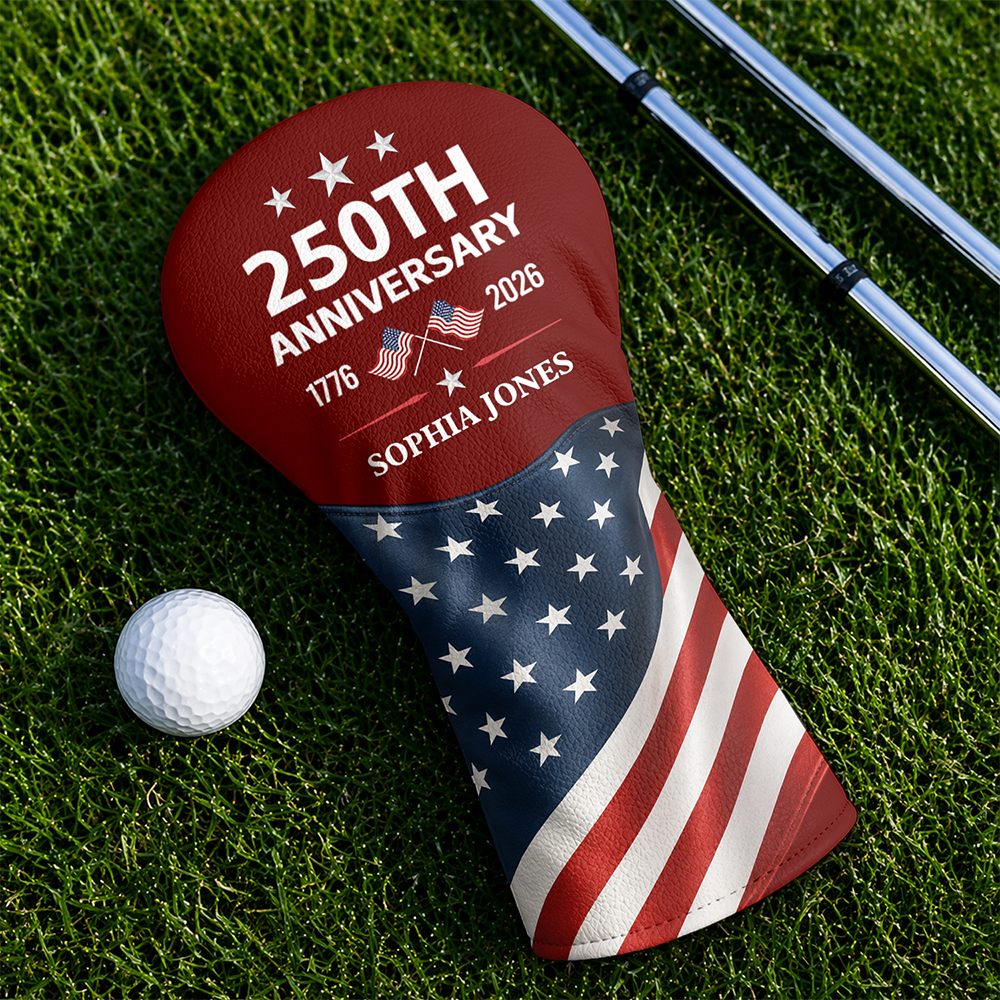 Personalized 250th Anniversary Golf Head Cover Custom Name Gift HN590 - Golf Head Cover GradoCreations