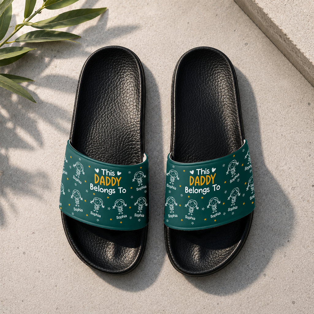 Personalized Slide Sandals Gift for Dad with Custom Names HN590 - Slide Sandals GradoCreations