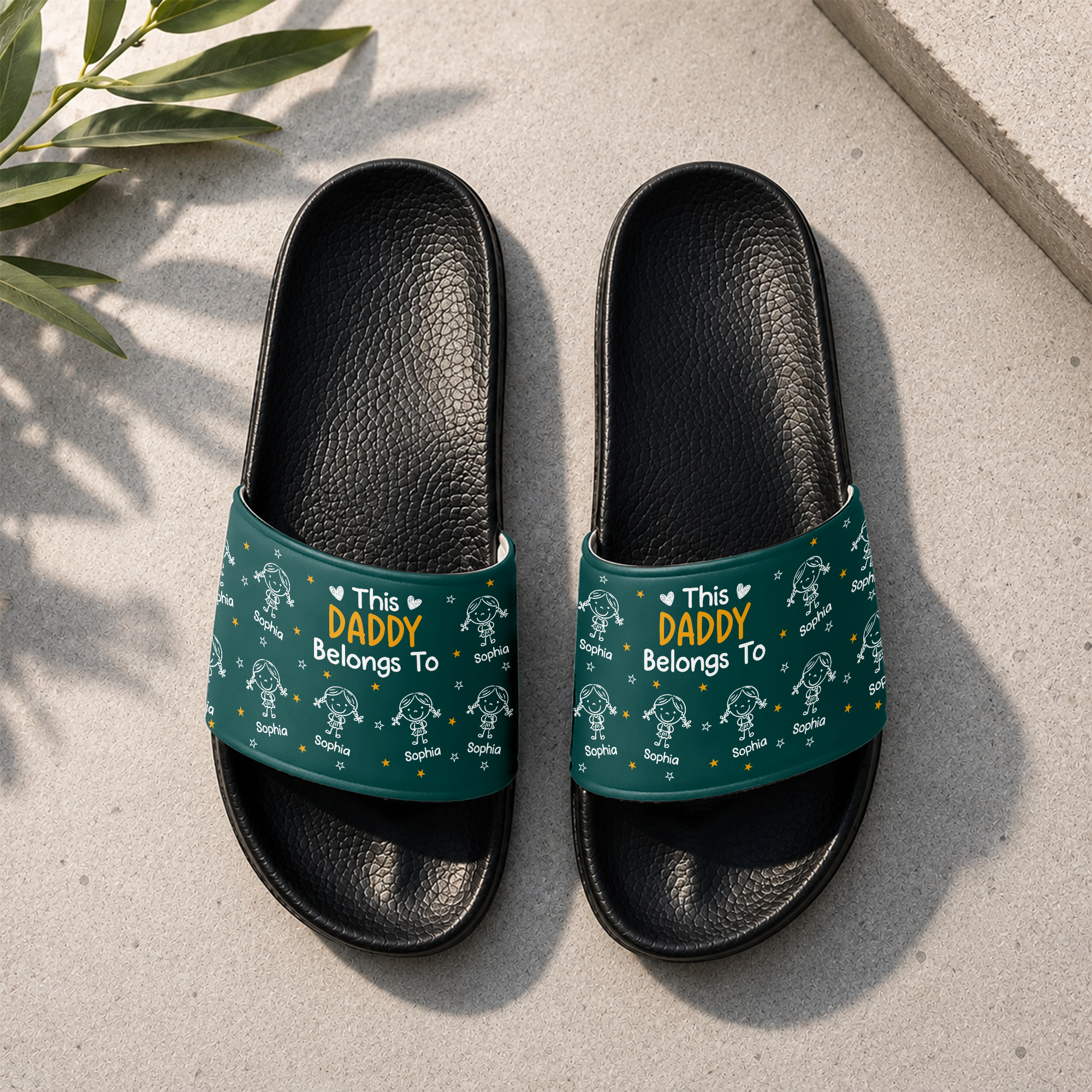 Personalized Slide Sandals Gift for Dad with Custom Names HN590 - Slide Sandals GradoCreations