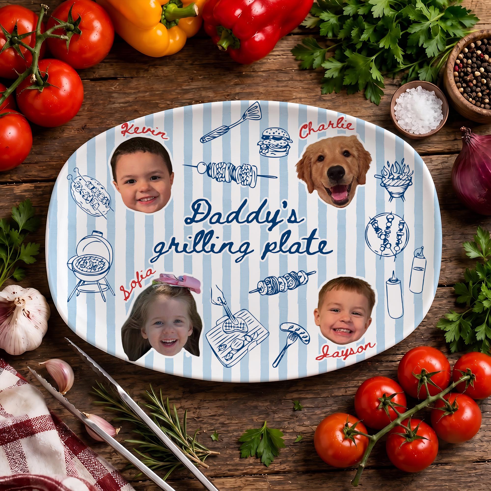 Personalized Photo Grilling Platter Gift for Dad - Father's Day HN590 - Platter fix GradoCreations