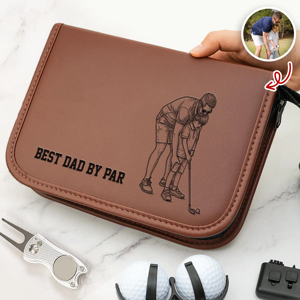 Personalized Golf Gift Set Custom Photo Unique Gift for Dad HN590 - golf set fix GradoCreations