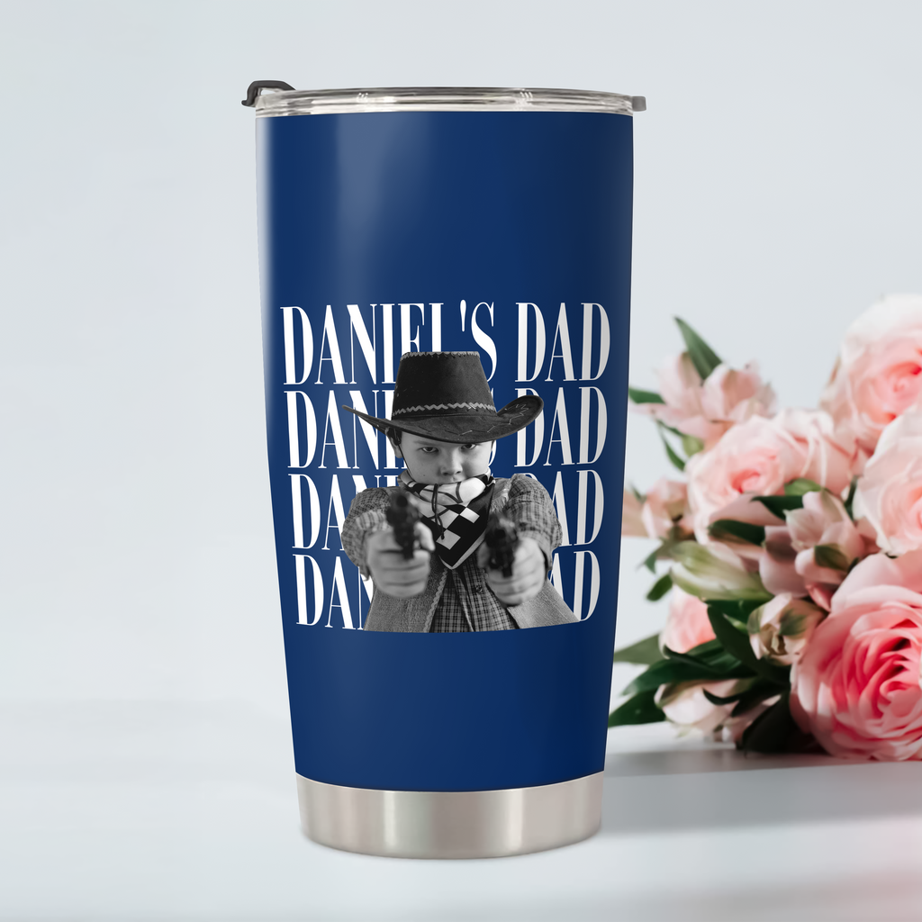Personalized Vintage Photo Tumbler Custom Gift for Dad or Mom HN590 - Fat Tumbler GradoCreations