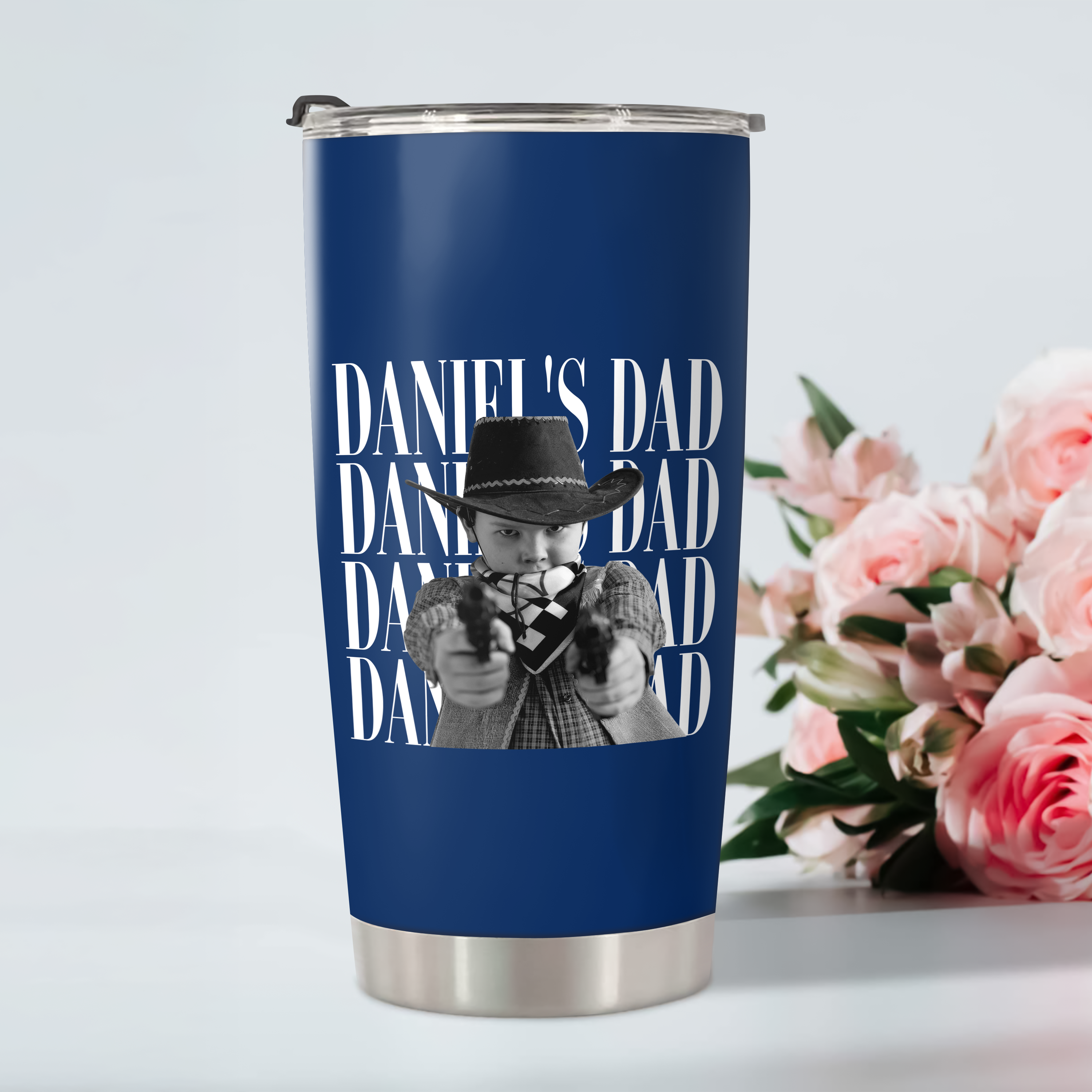 Personalized Vintage Photo Tumbler Custom Gift for Dad or Mom HN590 - Fat Tumbler GradoCreations