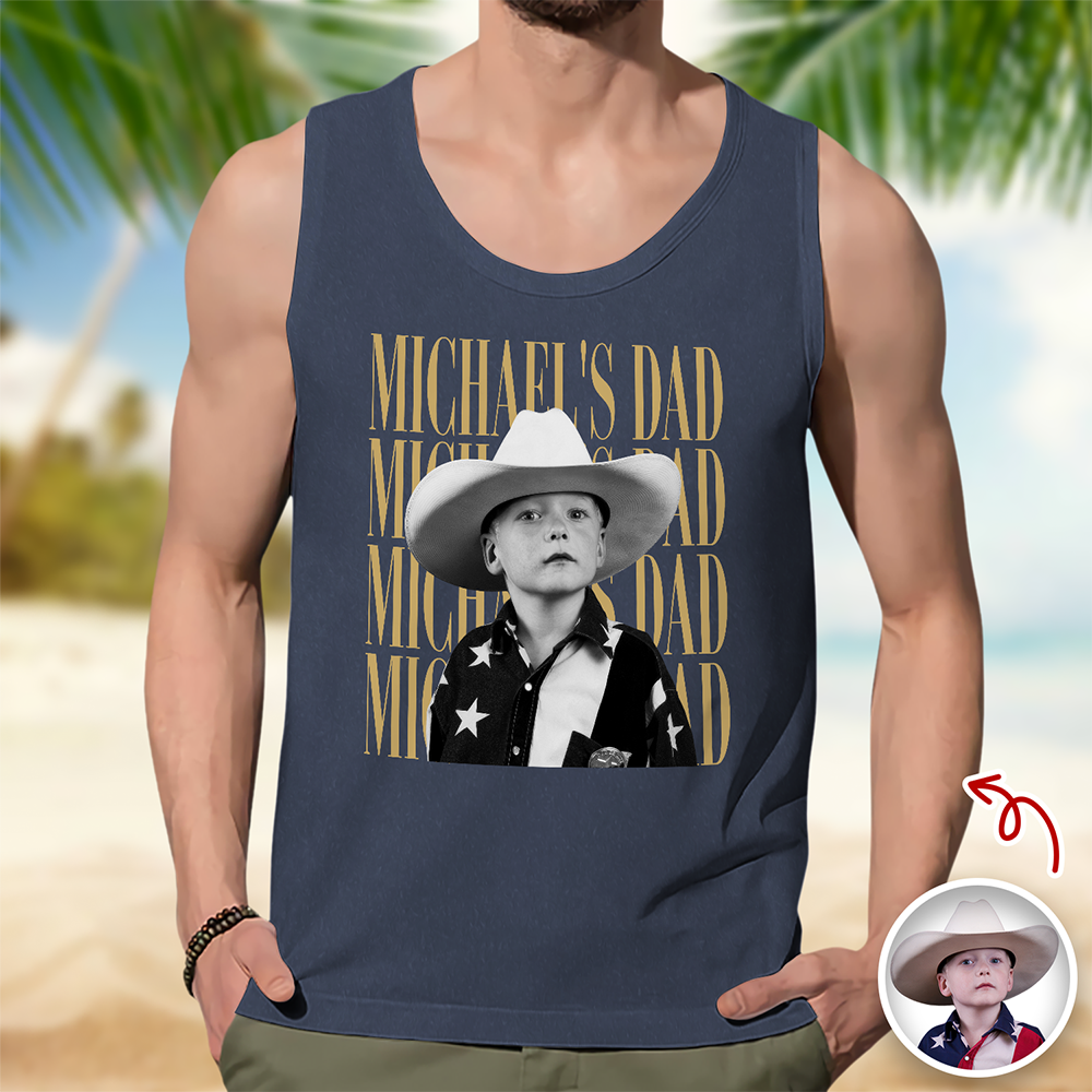 Personalized Vintage Photo Tank Top Custom Gift for Dad HN590 - 3D Tanktop GradoCreations