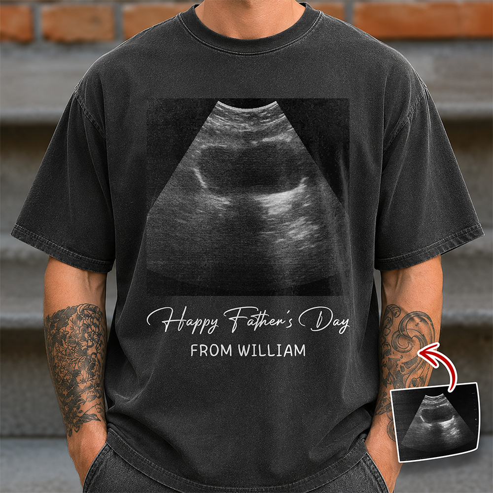 Personalized Ultrasound Photo Comfort Shirt Gift for New Dad Comfort Shirt GradoCreations