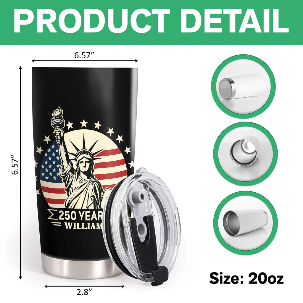 Personalized Statue of Liberty Tumbler Custom Name 250th Anniversary Gift HN590 - Fat Tumbler GradoCreations