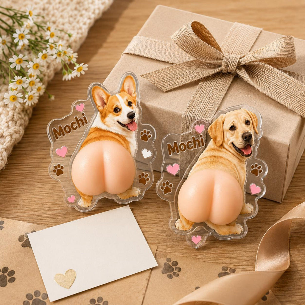 Custom Pet Photo Squishy Fridge Magnet Gift for Dog Lovers HN590 - Acrylic Squishy Fridge Magnet Fix GradoCreations