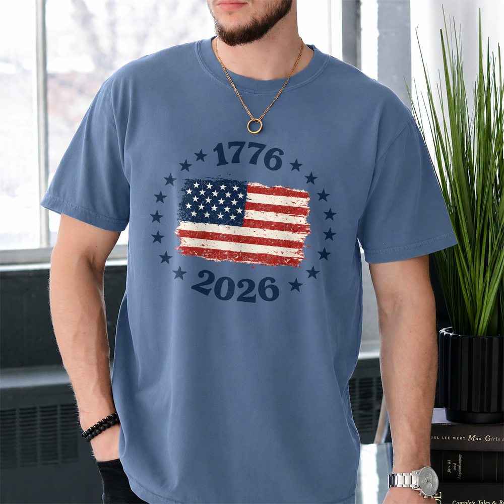 Patriotic USA Flag Comfort Shirt Custom Independence Day Gift Comfort Shirt GradoCreations