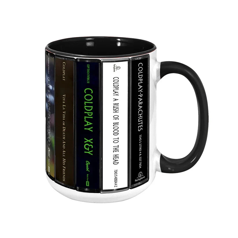 Retro Coldplay Cassette Accent Mug Ceramic Drinkware Gift GradoCreations