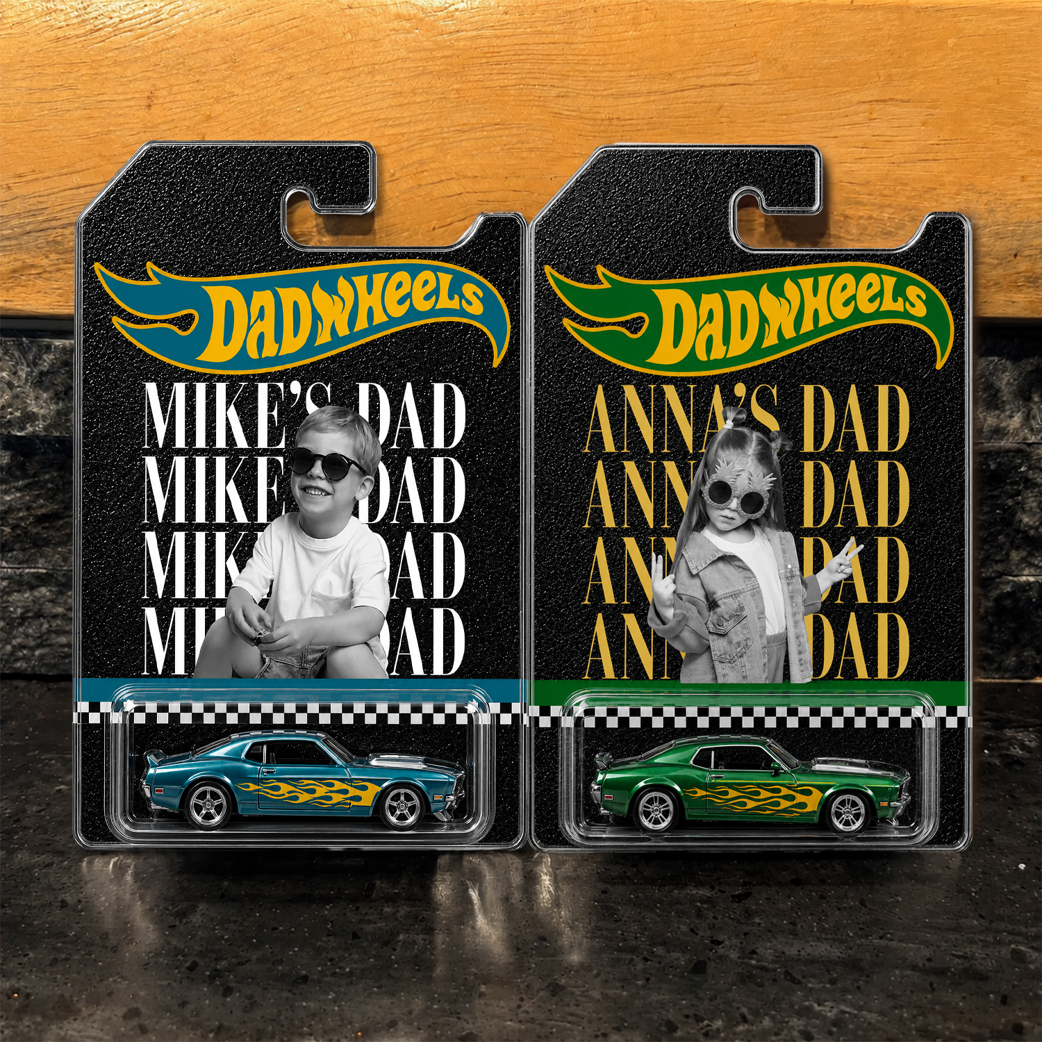 Personalized Vintage Photo Toy Car Gift for Dad Father's Day HN590 - Hot Wheels GradoCreations