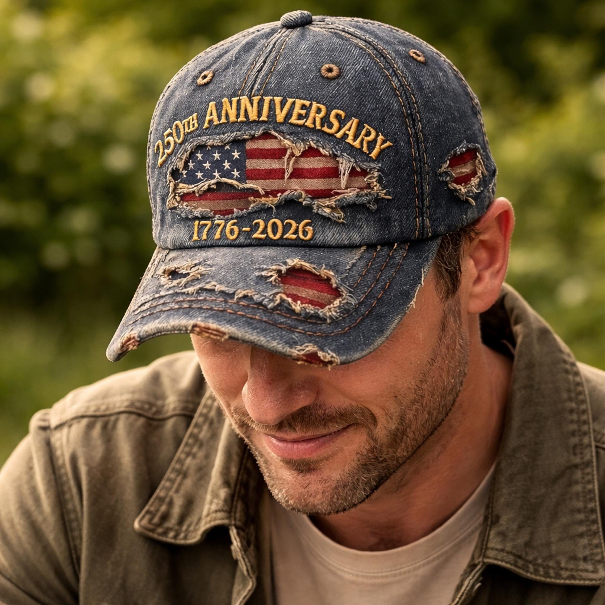 Personalized Independence Day Hat American Flag Cap Gift HN590 - Embroidery Hat Josh GradoCreations