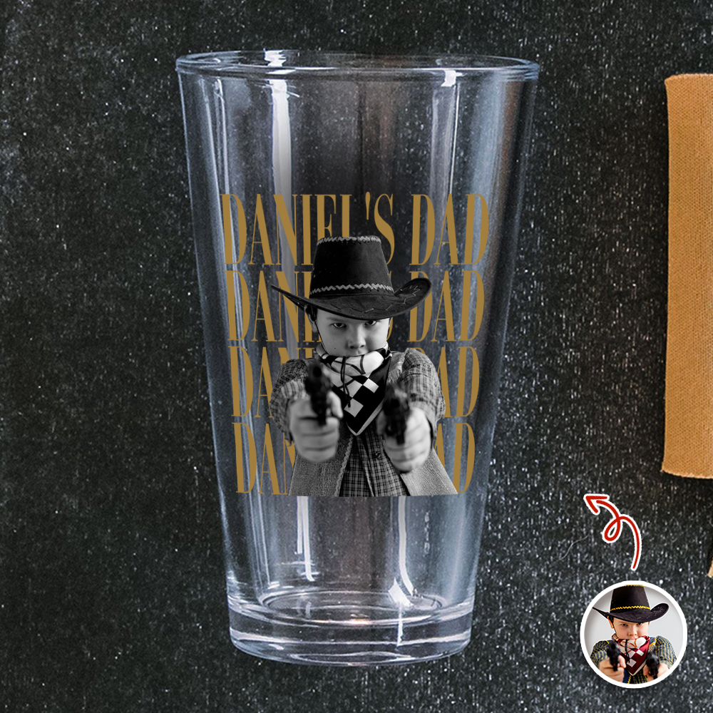 Personalized Vintage Photo Beer Glass Custom Gift for Dad HN590 - Print Beer Glass GradoCreations