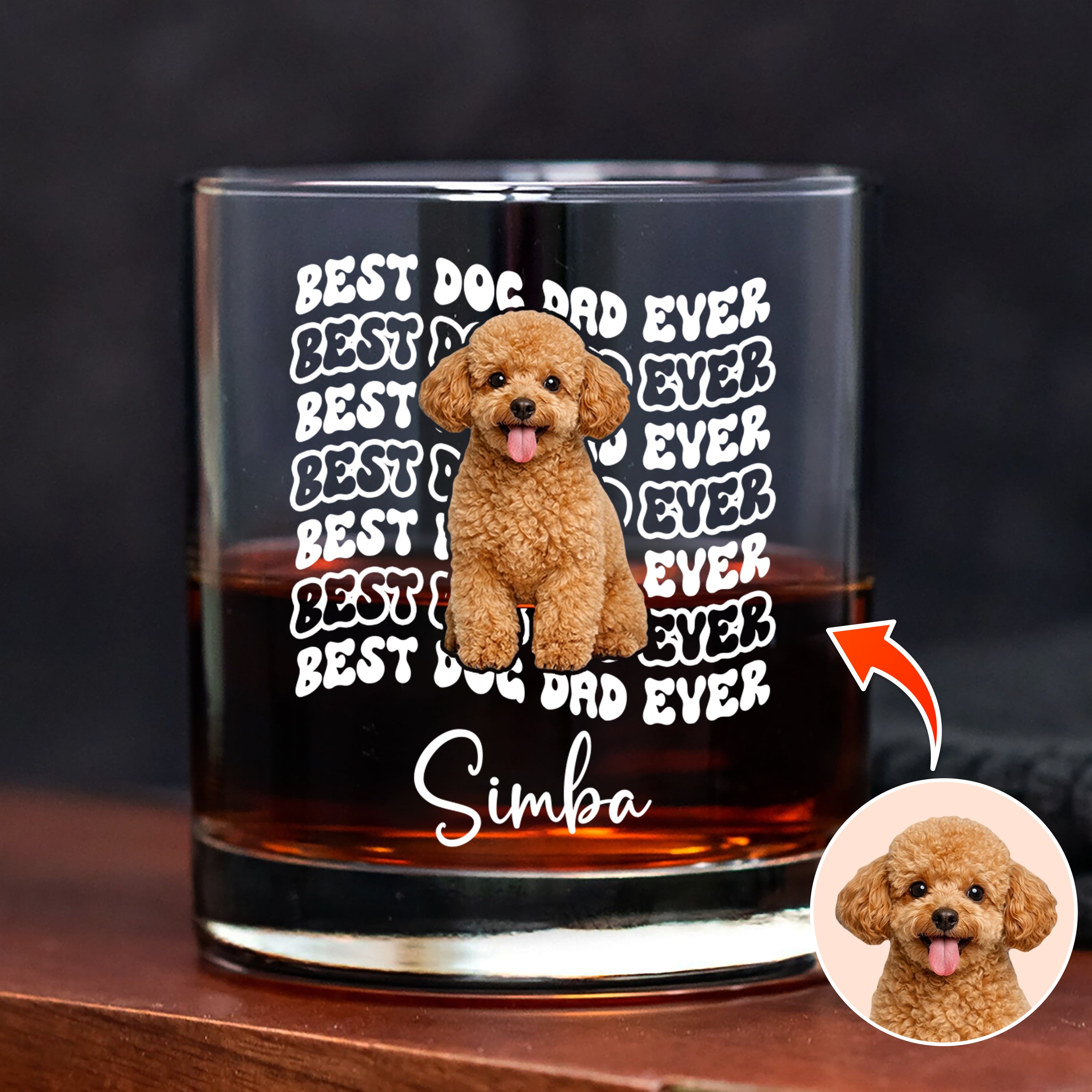 Personalized Photo Rock Glass Unique Gift for Dog Dad HN590 - Print Rock Glass Fix GradoCreations