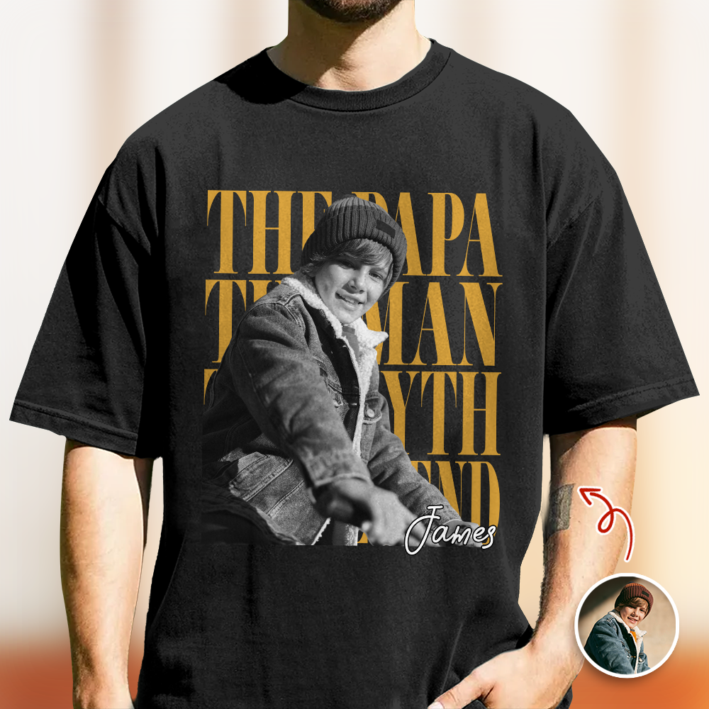 Personalized Photo Comfort Shirt Gift for Dad, Grandpa Comfort Shirt GradoCreations