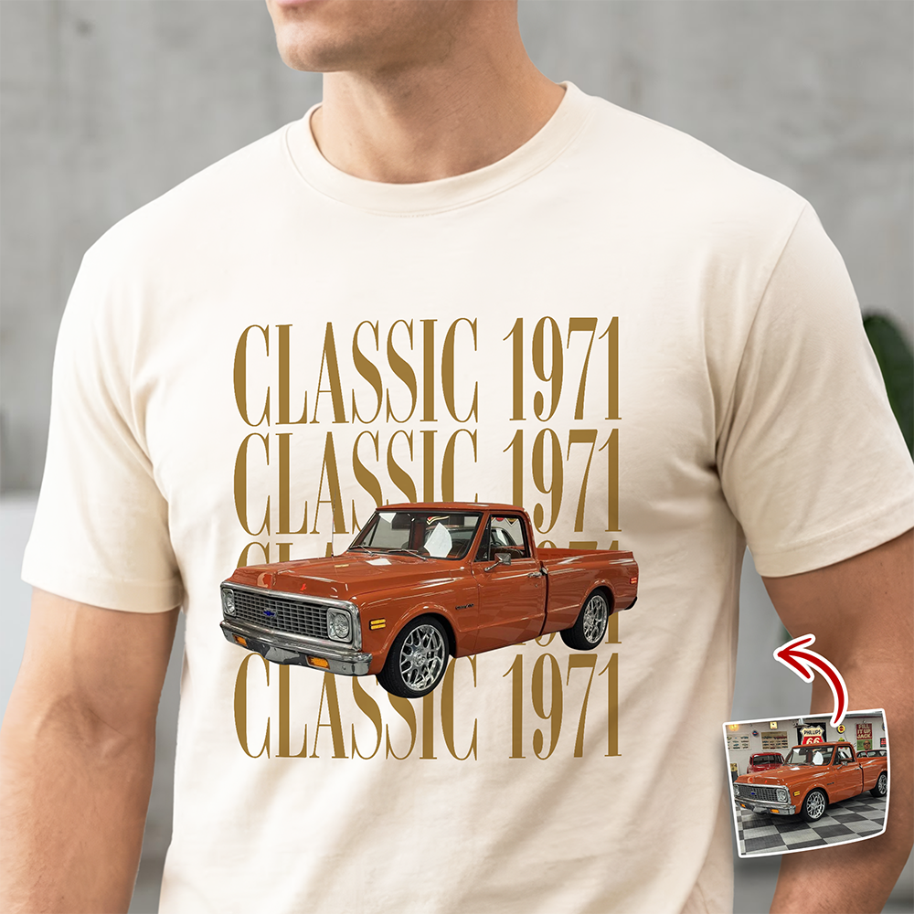 Personalized Car Photo Comfort Shirt Custom Gift for Car Lovers Comfort Shirt GradoCreations