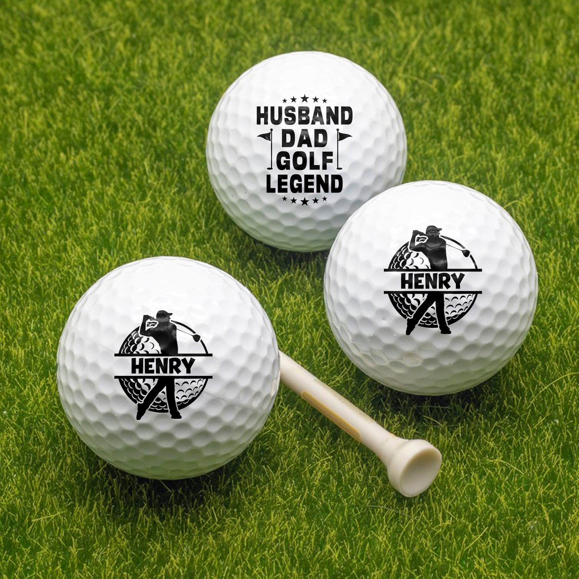 Personalized Golf Ball Custom Gift for Dad Husband Funny HN590 - Golf Ball GradoCreations