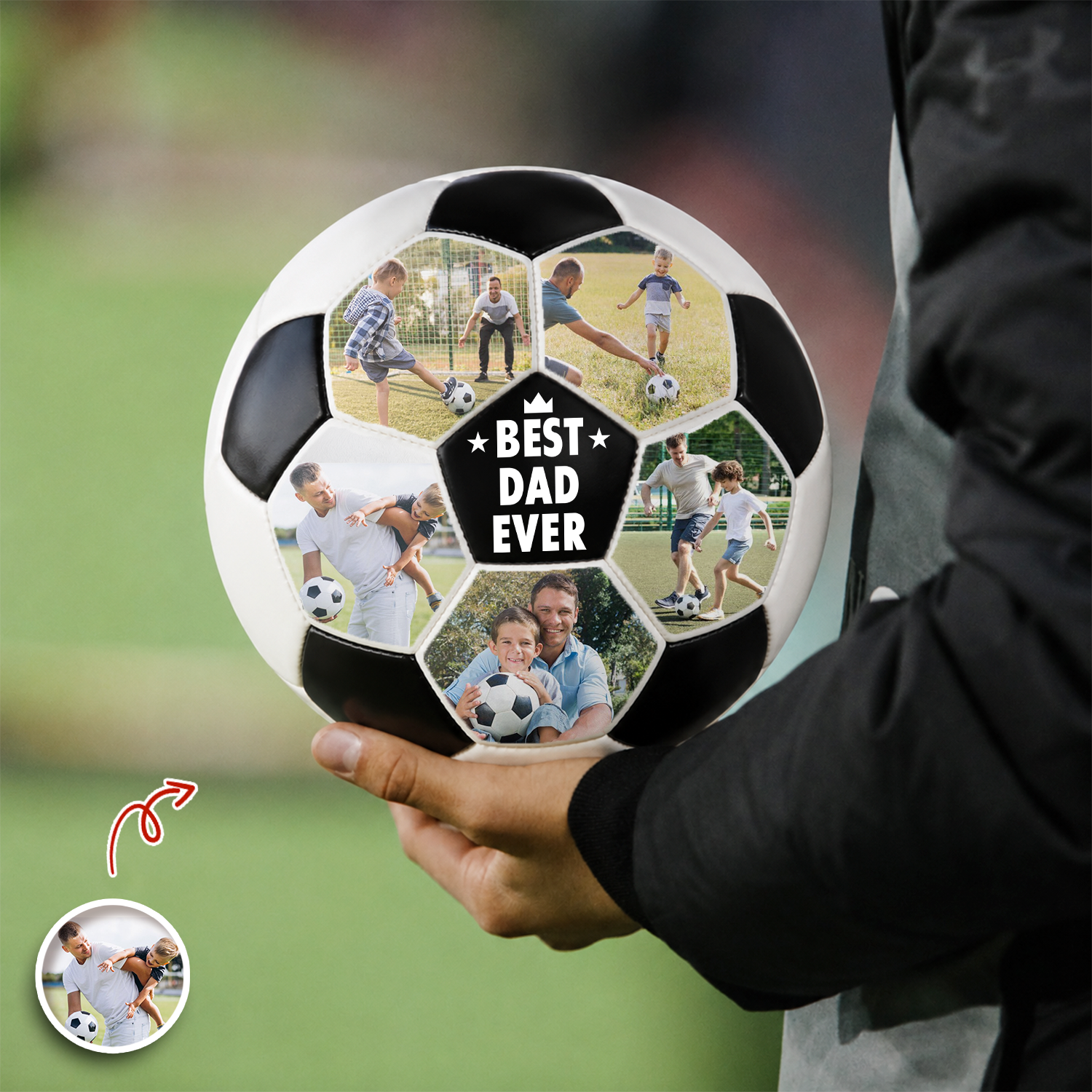 Custom Soccer Ball Gift for Dad Personalized Photo Best Coach Ever Baseball Ball Fix GradoCreations