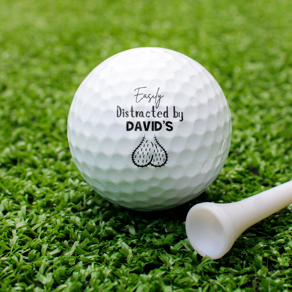 Personalized Golf Ball Easily Distracted By Golf Humor Gift for Dad HN590 - Golf Ball GradoCreations