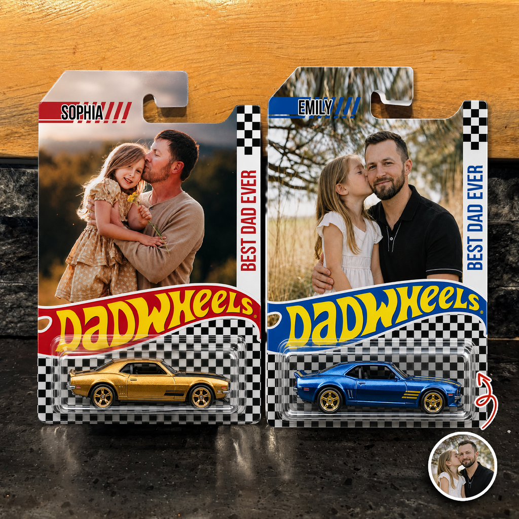 Personalized Photo Hot Wheels Car Gift for Dad Father's Day HN590 - Hot Wheels GradoCreations