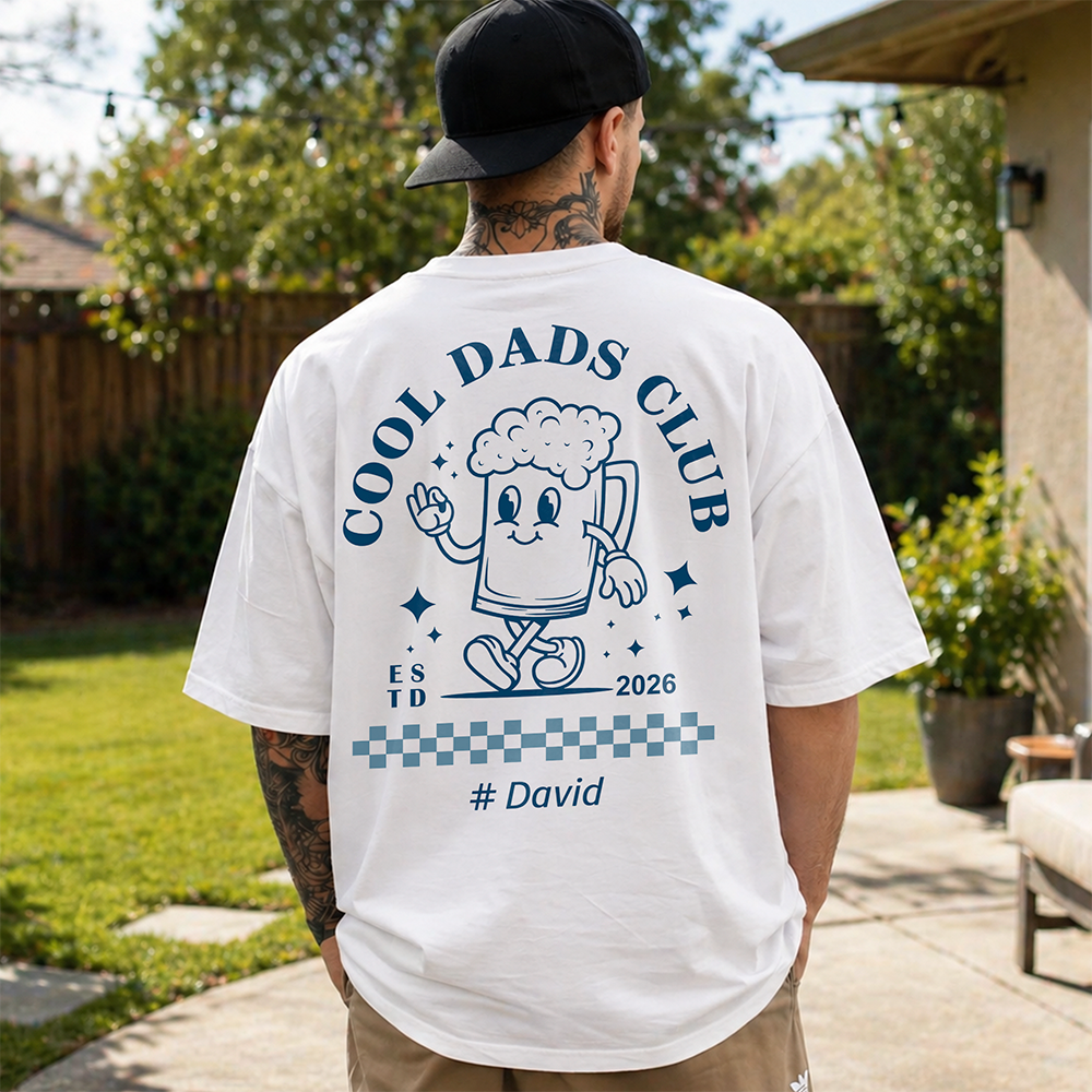 Personalized Cool Dads Club T-Shirt Custom Gift for Father HN590 - Tshirt Back GradoCreations