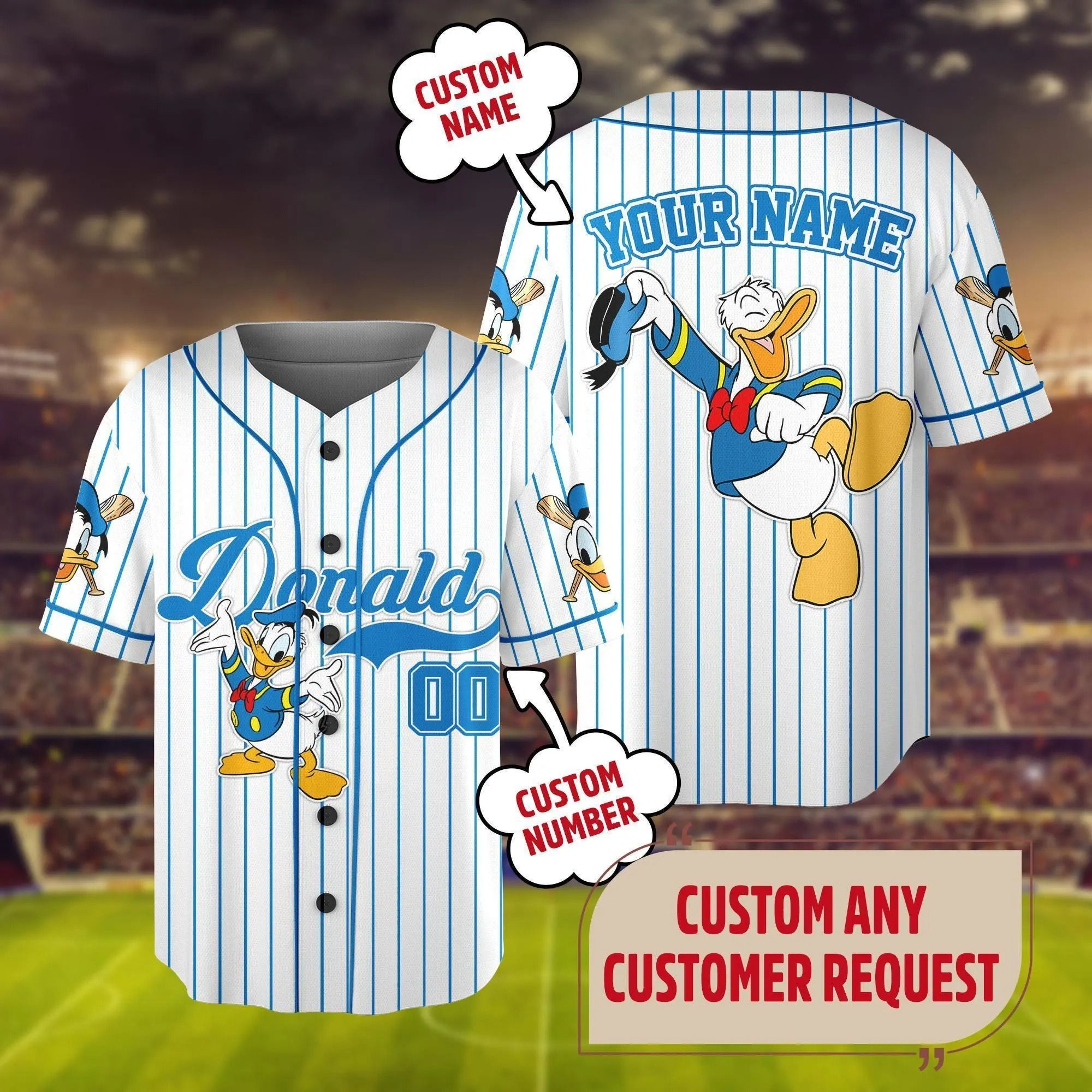 Custom Mickey Mouse Baseball Jersey Personalized Gift for Movie Fans