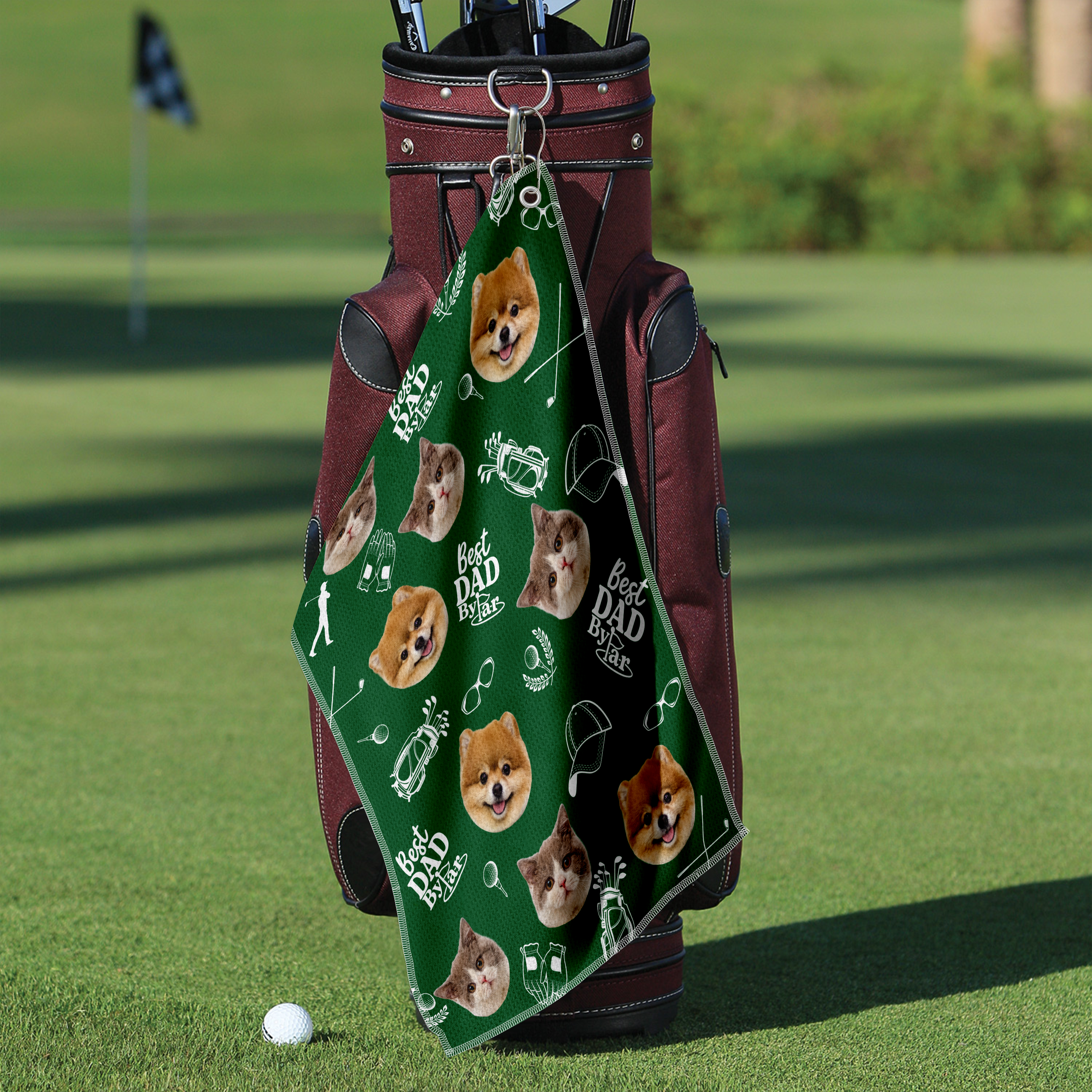 Personalized Funny Golf Towel Custom Photo Gift for Dad HN590 - Golf Towel GradoCreations
