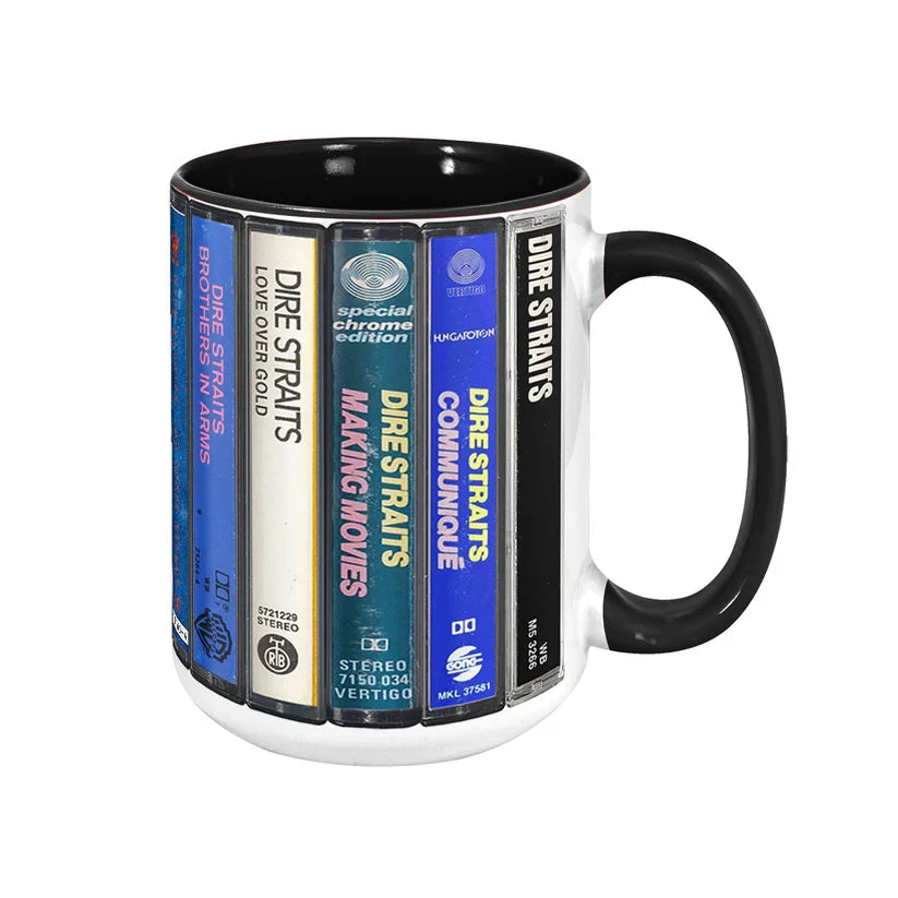 Retro Dire Straits Cassette Accent Mug Ceramic Drinkware Gift GradoCreations
